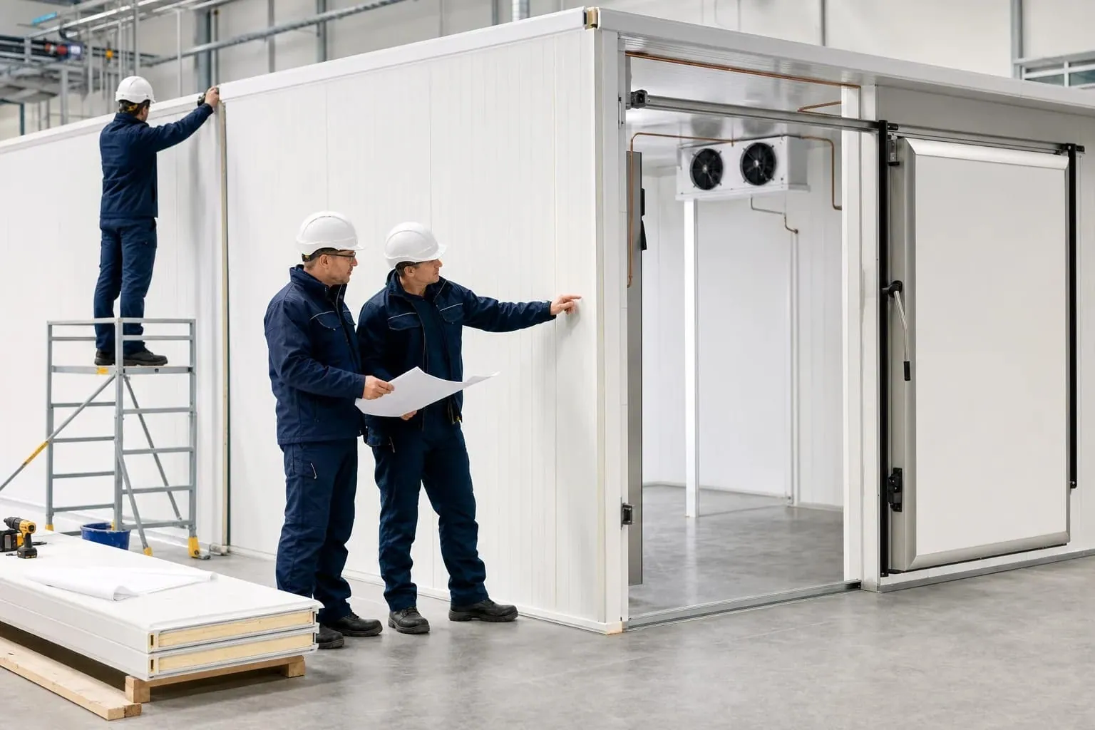 Instalación de una cámara frigorífica modular por un servicio de reparación de cámaras frigoríficas en Granada