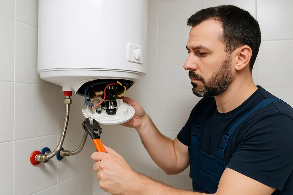 Reparación de la resistencia de un termo eléctrico en un negocio de Valladolid